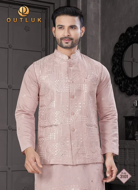 Outluk Wedding Collection Vol 31 Viscose With Embroidery Work Kurta With Koti Bottom  